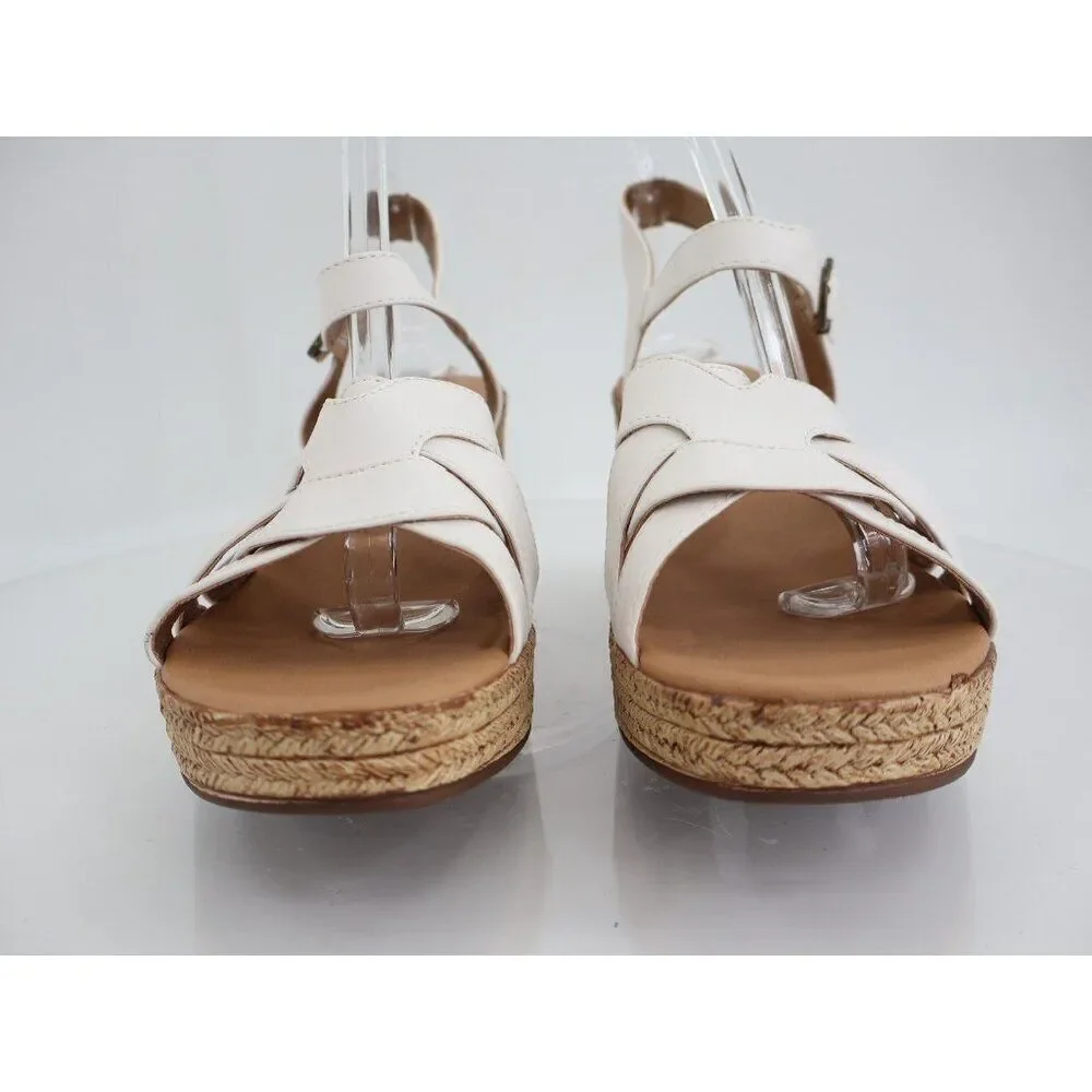 Born BOC Melodie Sandals Women's 11 White Vegan Leather Strappy Slingback Shoes